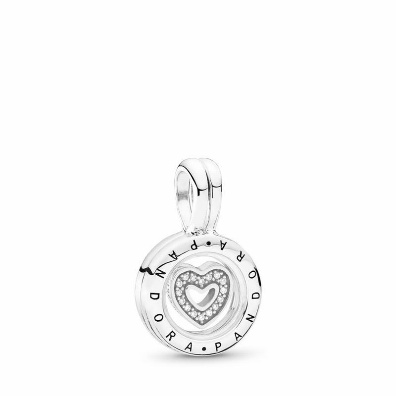 Pandora Floating Locket Charm - Sterling Silver/Glass/Cubic Zirconia - Canada | KJ9138CH